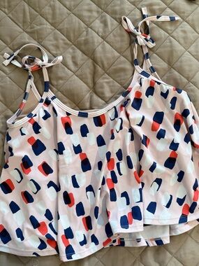 Kortni Jeane Pink Abstract Print Swing Top